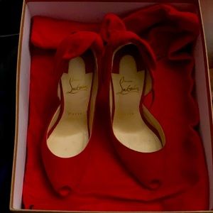 Christian Louboutin Barbara Suede Red Pumps